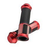 Universal 7-8 Inch Aluminium Rubber Handlebar Hand Grip red